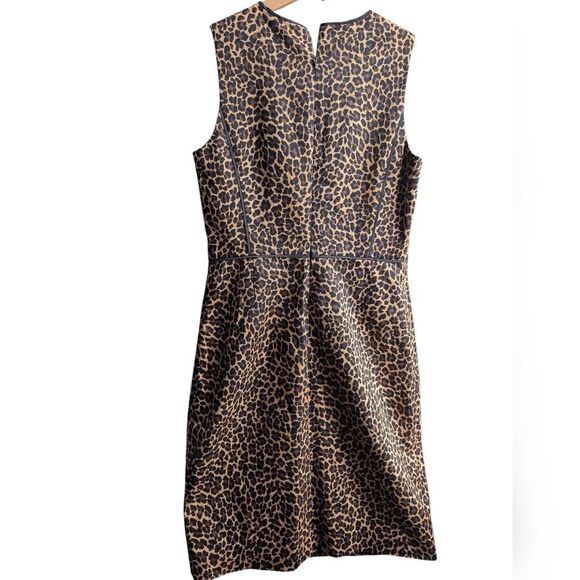 Jcrew Sheath dress in leopard bi-stretch cotton Sleeveless Midi Dress Size 6 - Picture 14 of 16